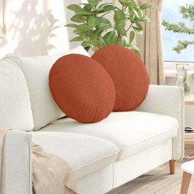 Cojines para asiento 2 pcs Rojo Naranja Ø 50 cm Tela de pana en Decoración | Comprar online en Foru.es