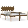 Cama de matrimonio personas mayores cabecero madera marrón miel de vidaXL, Camas y somieres - Ref: Foro24-3195554, Precio: 15...