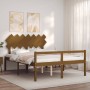 Cama de matrimonio personas mayores cabecero madera marrón miel de vidaXL, Camas y somieres - Ref: Foro24-3195554, Precio: 15...