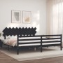 Estructura de cama con cabecero madera maciza negro 200x200 cm de vidaXL, Camas y somieres - Ref: Foro24-3195310, Precio: 175...