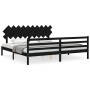 Estructura de cama con cabecero madera maciza negro 200x200 cm de vidaXL, Camas y somieres - Ref: Foro24-3195310, Precio: 175...