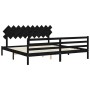 Estructura de cama con cabecero madera maciza negro 200x200 cm de vidaXL, Camas y somieres - Ref: Foro24-3195310, Precio: 175...