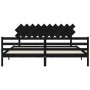 Estructura de cama con cabecero madera maciza negro 200x200 cm de vidaXL, Camas y somieres - Ref: Foro24-3195310, Precio: 175...
