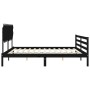 Estructura de cama con cabecero madera maciza negro 200x200 cm de vidaXL, Camas y somieres - Ref: Foro24-3195310, Precio: 175...
