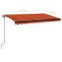 Toldo automático LED sensor de viento naranja marrón 450x350 cm en Toldos | Comprar online en Foru.es