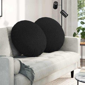 Cojines para asiento 2 pcs Negro Ø60 x 21 cm tela en Decoración | Comprar online en Foru.es