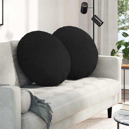 Cojines para asiento 2 pcs Negro Ø60 x 21 cm tela en Decoración | Comprar online en Foru.es