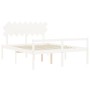 Cama personas mayores cabecero madera maciza blanco 160x200 cm de vidaXL, Camas y somieres - Ref: Foro24-3195557, Precio: 186...