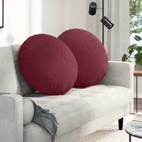 Cojines para asiento 2 pcs Rojo vino Ø60 x 21 cm tela en Decoración | Comprar online en Foru.es