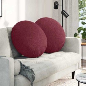 Cojines para asiento 2 pcs Rojo vino Ø60 x 21 cm tela en Decoración | Comprar online en Foru.es