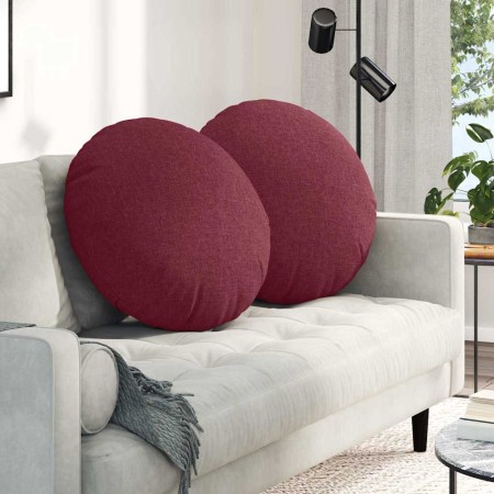 Cojines para asiento 2 pcs Rojo vino Ø60 x 21 cm tela en Decoración | Comprar online en Foru.es
