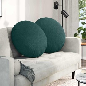 Cojines para asiento 2 pcs Verde oscuro Ø60 x 21 cm tela en Decoración | Comprar online en Foru.es