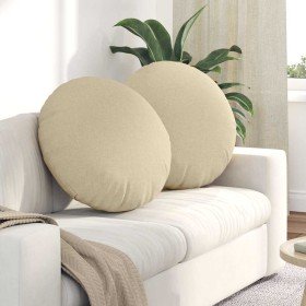 Cojines para asiento 2 pcs Crema Ø60 x 21 cm tela en Decoración | Comprar online en Foru.es