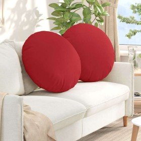 Cojines para asiento 2 pcs Rojo Ø60 x 21 cm tela en Decoración | Comprar online en Foru.es