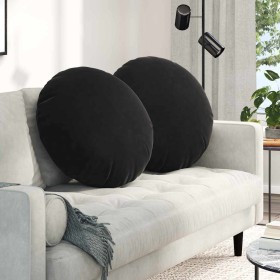 Cojines para asiento 2 pcs Negro Ø 40 x 13 cm Terciopelo en Decoración | Comprar online en Foru.es