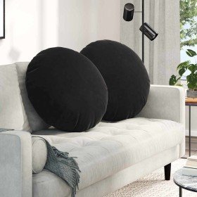 Cojines para asiento 2 pcs Negro Ø 40 x 13 cm Terciopelo en Decoración | Comprar online en Foru.es