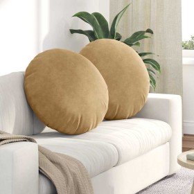 Cojines para asiento 2 pcs Marrón Ø 40 x 13 cm Terciopelo en Decoración | Comprar online en Foru.es