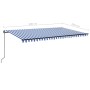 Toldo manual retráctil con LED azul y blanco 500x350 cm en Toldos | Comprar online en Foru.es