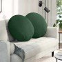 Cojines para asiento 2 pcs Verde oscuro Ø 60 cm Tela de pana en Decoración | Comprar online en Foru.es