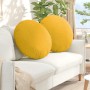 Cojines para asiento 2 pcs Amarillo Claro Ø 60 cm Tela de pana en Decoración | Comprar online en Foru.es