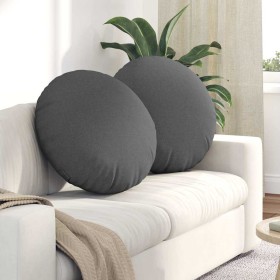 Cojines para asiento 2 pcs Gris oscuro Ø80 x 29 cm tela en Decoración | Comprar online en Foru.es