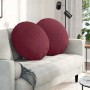 Cojines para asiento 2 pcs Rojo vino Ø80 x 29 cm tela en Decoración | Comprar online en Foru.es