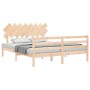 Estructura de cama con cabecero madera maciza 160x200 cm de vidaXL, Camas y somieres - Ref: Foro24-3195296, Precio: 138,13 €,...