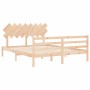 Estructura de cama con cabecero madera maciza 160x200 cm de vidaXL, Camas y somieres - Ref: Foro24-3195296, Precio: 138,13 €,...
