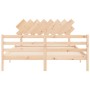 Estructura de cama con cabecero madera maciza 160x200 cm de vidaXL, Camas y somieres - Ref: Foro24-3195296, Precio: 138,13 €,...
