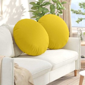 Cojines para asiento 2 pcs Amarillo Claro Ø80 x 29 cm tela en Decoración | Comprar online en Foru.es