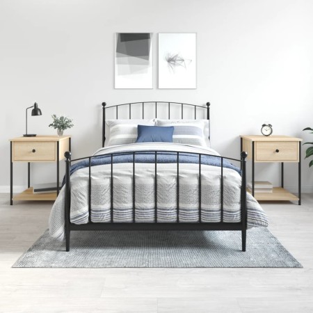 Mesitas noche 2 uds madera ingeniería roble Sonoma 44x45x58 cm de vidaXL, Mesitas de noche - Ref: Foro24-825846, Precio: 72,2...