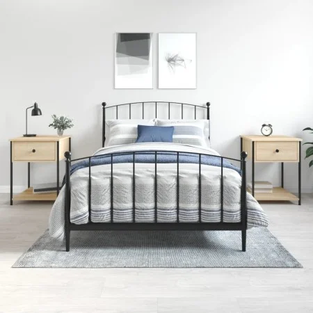 Nightstands 2 pcs engineered wood Sonoma oak 44x45x58 cm by vidaXL, Nightstands - Ref: Foro24-825846, Price: 71,40 €, Discoun...