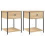 Mesitas noche 2 uds madera ingeniería roble Sonoma 44x45x58 cm de vidaXL, Mesitas de noche - Ref: Foro24-825846, Precio: 72,2...