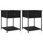 Mesitas de noche 2 uds madera de ingeniería negro 44x45x58 cm de vidaXL, Mesitas de noche - Ref: Foro24-825844, Precio: 74,32...