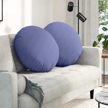 Cojines para asiento 2 pcs Azul jeans Ø80 x 29 cm tela en Decoración | Comprar online en Foru.es