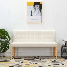 Banco de terciopelo crema 140 cm de vidaXL, Bancos para recibidores y almacenamiento - Ref: Foro24-288577, Precio: 259,50 €, ...
