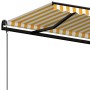 Toldo retráctil automático amarillo y blanco 500x350 cm en Toldos | Comprar online en Foru.es