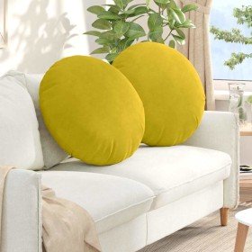 Cojines para asiento 2 pcs Amarillo Ø 80 x 29 cm Terciopelo en Decoración | Comprar online en Foru.es