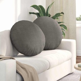 Cojines para asiento 2 pcs Gris Claro Ø 80 cm Tela de pana en Decoración | Comprar online en Foru.es