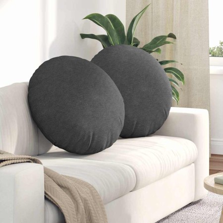 Cojines para asiento 2 pcs Gris oscuro Ø 80 cm Tela de pana en Decoración | Comprar online en Foru.es