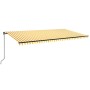 Toldo retráctil manual amarillo y blanco 600x350 cm en Toldos | Comprar online en Foru.es