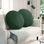 Cojines para asiento 2 pcs Verde oscuro Ø 80 cm Tela de pana en Decoración | Comprar online en Foru.es