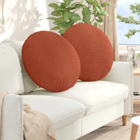 Cojines para asiento 2 pcs Rojo Naranja Ø 80 cm Tela de pana en Decoración | Comprar online en Foru.es
