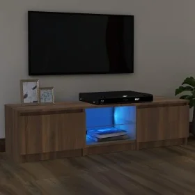 Mueble de TV con luces LED marrón roble 140x40x35,5 cm de vidaXL, Muebles TV - Ref: Foro24-822683, Precio: 87,02 €, Descuento: %