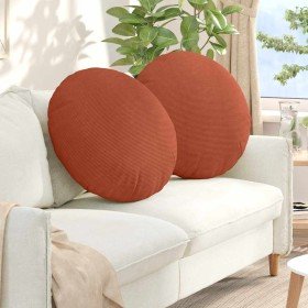 Cojines para asiento 2 pcs Rojo Naranja Ø 80 cm Tela de pana en Decoración | Comprar online en Foru.es