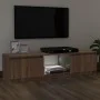 Mueble de TV con luces LED marrón roble 140x40x35,5 cm de vidaXL, Muebles TV - Ref: Foro24-822683, Precio: 87,02 €, Descuento: %