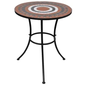 Mesa de bistro terraza mosaico terracota y blanco 60 cm de vidaXL, Mesas de jardín - Ref: Foro24-41534, Precio: 88,46 €, Desc...