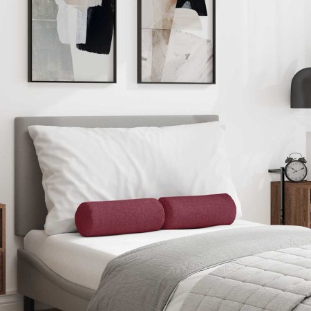 Cojines Bolster 2 pcs Rojo vino Ø 15 x 40 cm tela en Decoración | Comprar online en Foru.es