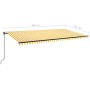 Toldo retráctil manual amarillo y blanco 600x350 cm en Toldos | Comprar online en Foru.es