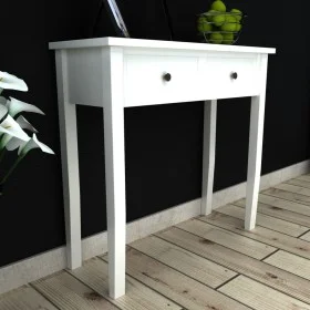 Konsolen-Schminktisch mit zwei weißen Schubladen von vidaXL, Seitentische - Ref: Foro24-241145, Preis: 124,15 €, Rabatt: %